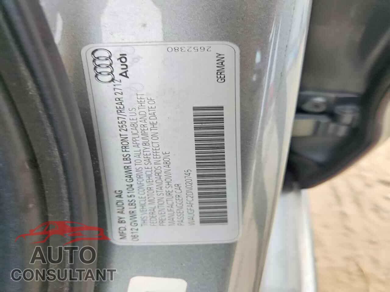 AUDI A6 2013 - WAUGFAFC2DN020745