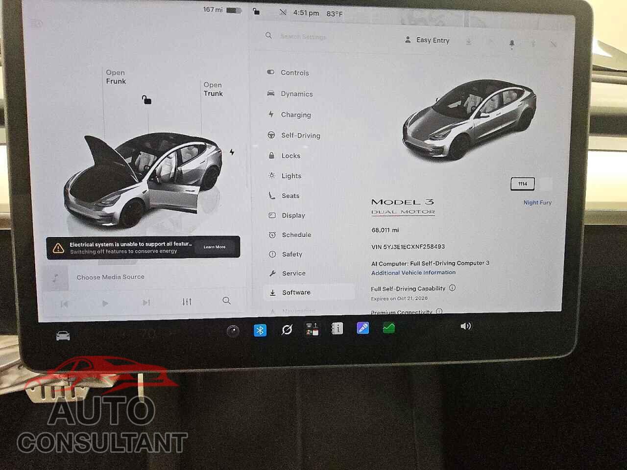 TESLA MODEL 3 2022 - 5YJ3E1ECXNF258493