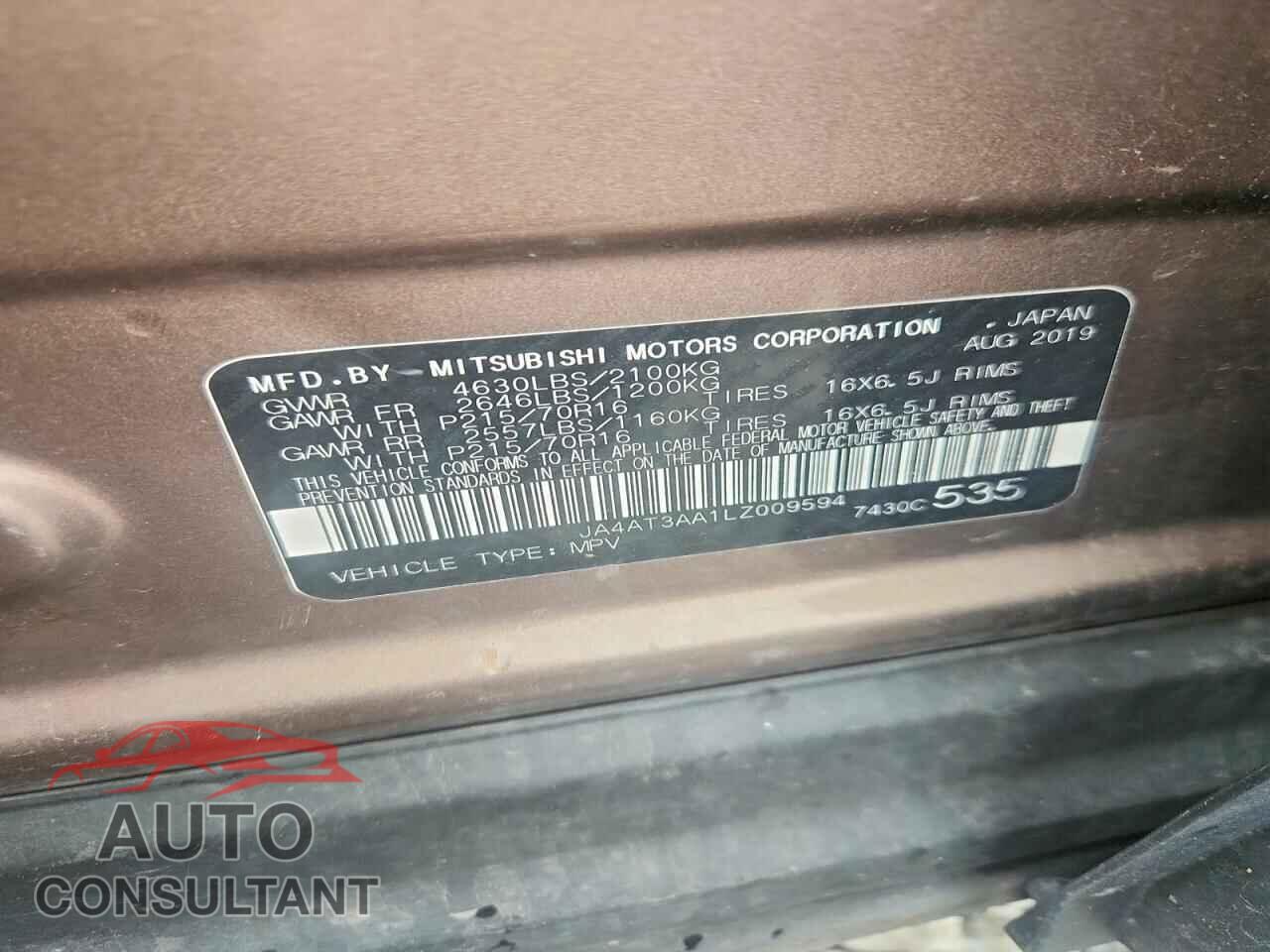 MITSUBISHI ECLIPSE 2020 - JA4AT3AA1LZ009594