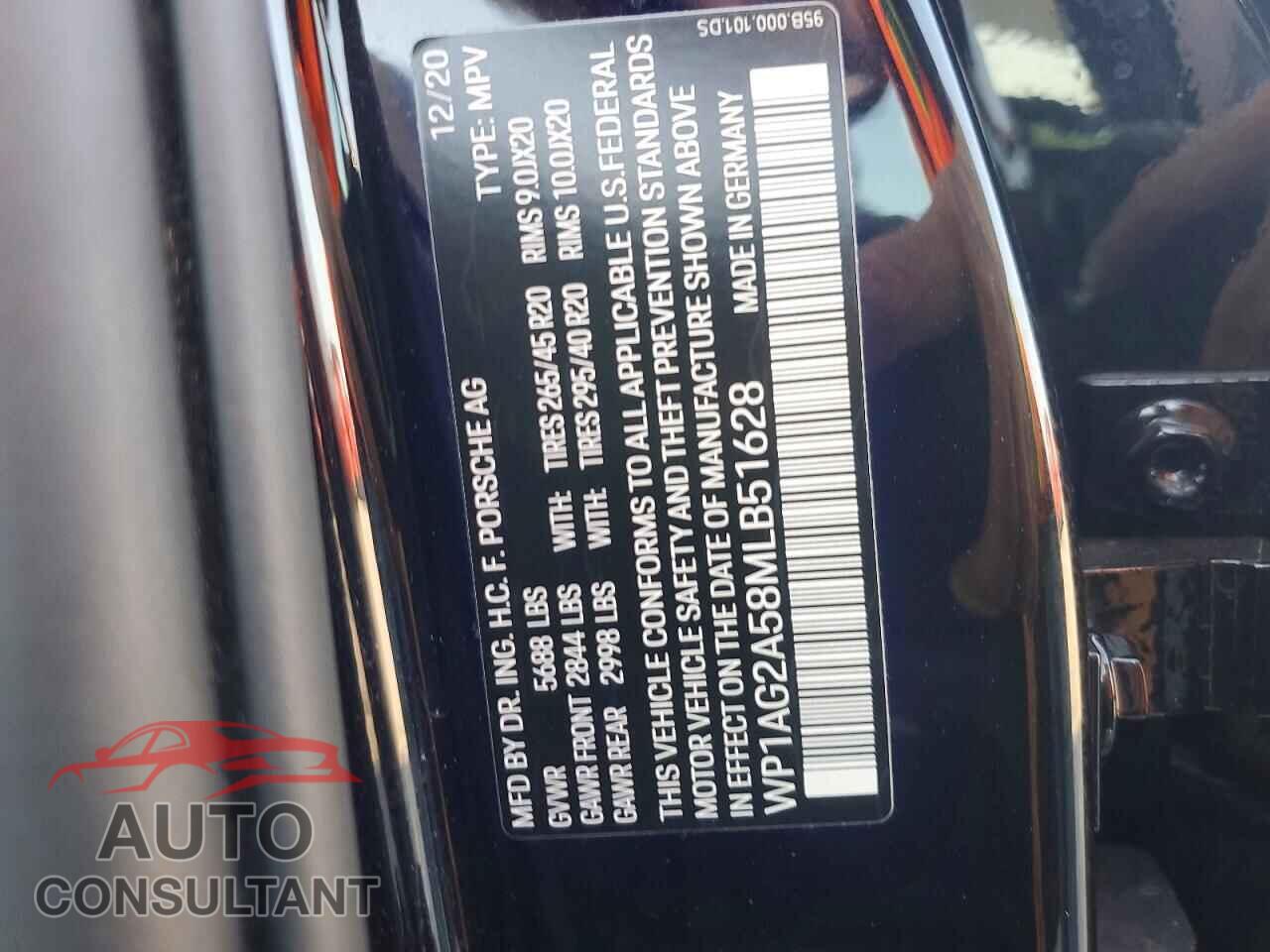 PORSCHE MACAN 2021 - WP1AG2A58MLB51628