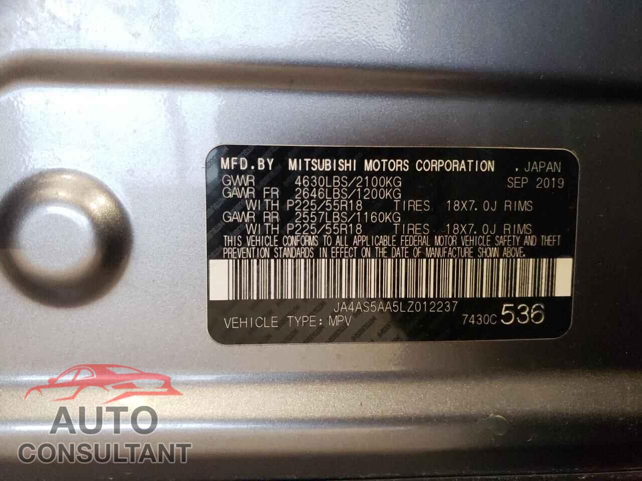 MITSUBISHI ECLIPSE 2020 - JA4AS5AA5LZ012237