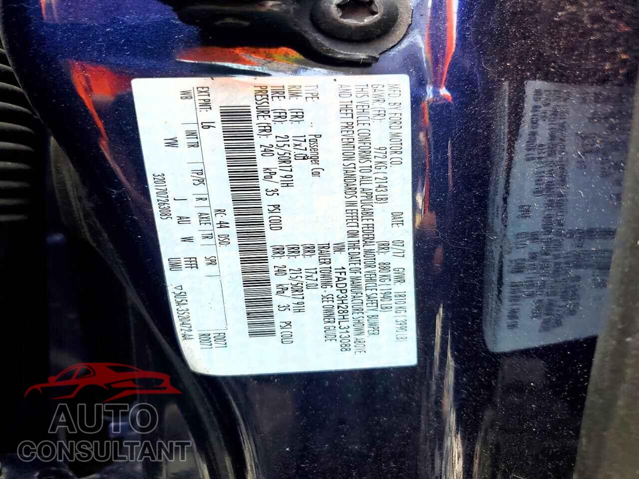 FORD FOCUS 2017 - 1FADP3H28HL313088