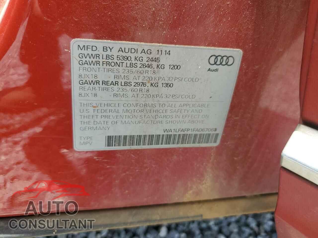 AUDI Q5 2015 - WA1LFAFP1FA067063