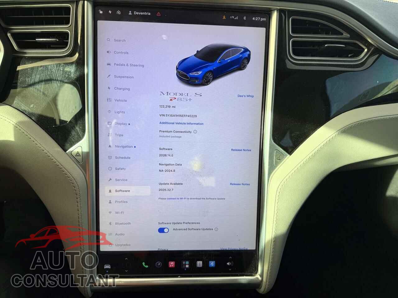 TESLA MODEL S 2014 - 5YJSA1H15EFP45229