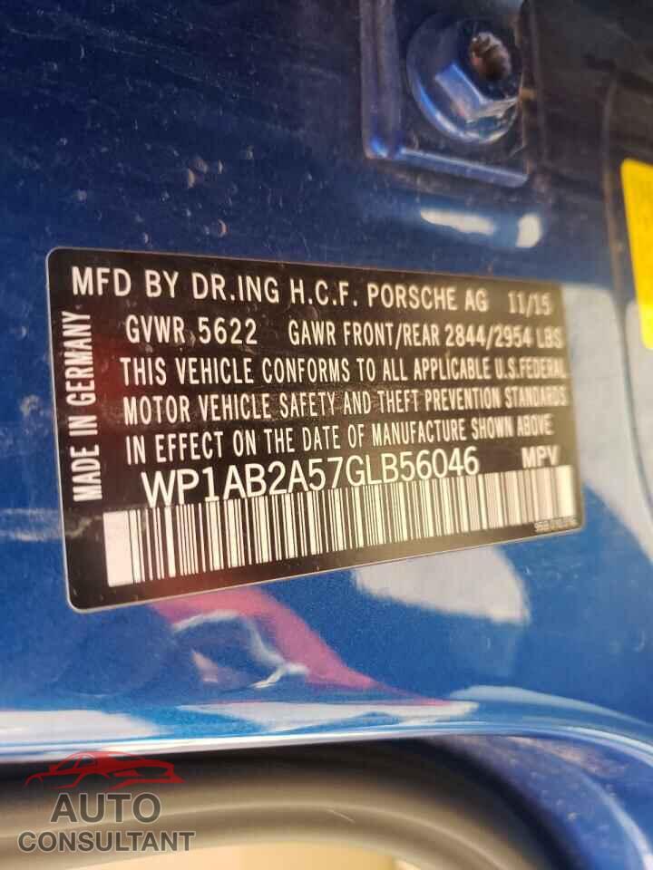PORSCHE MACAN 2016 - WP1AB2A57GLB56046