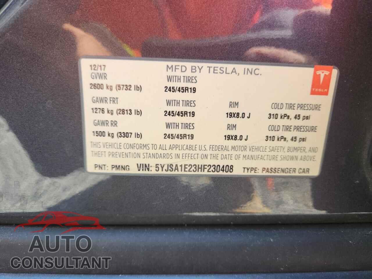 TESLA MODEL S 2017 - 5YJSA1E23HF230408