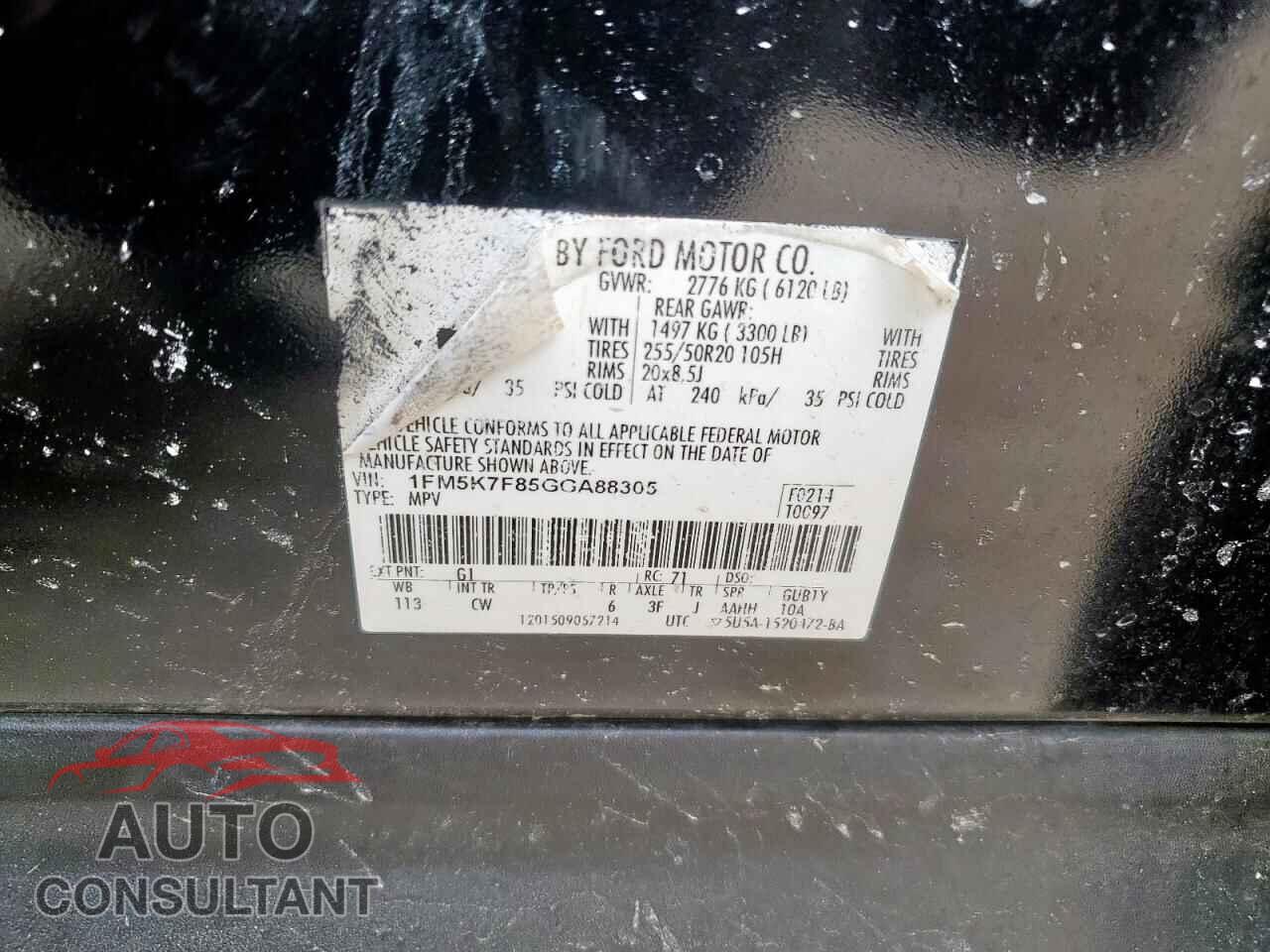 FORD EXPLORER 2016 - 1FM5K7F85GGA88305
