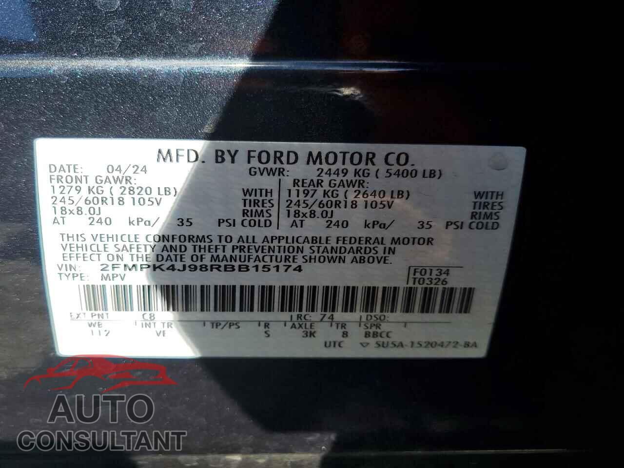 FORD EDGE 2024 - 2FMPK4J98RBB15174