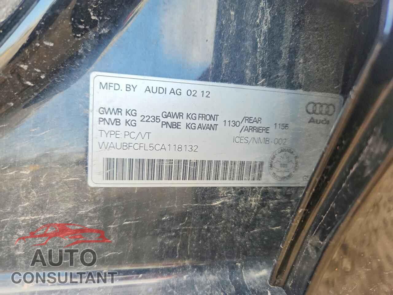 AUDI A4 2012 - WAUBFCFL5CA118132