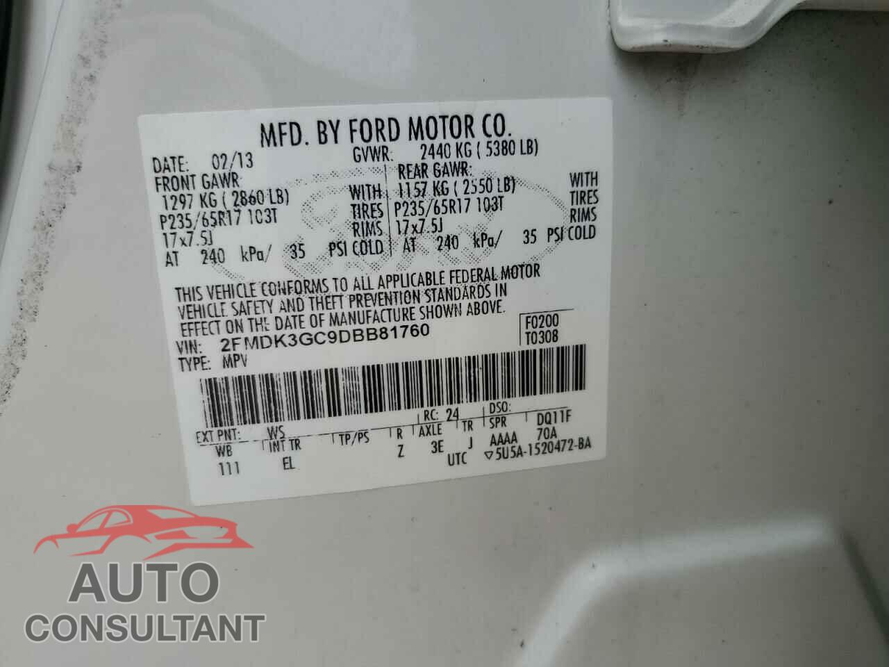 FORD EDGE 2013 - 2FMDK3GC9DBB81760