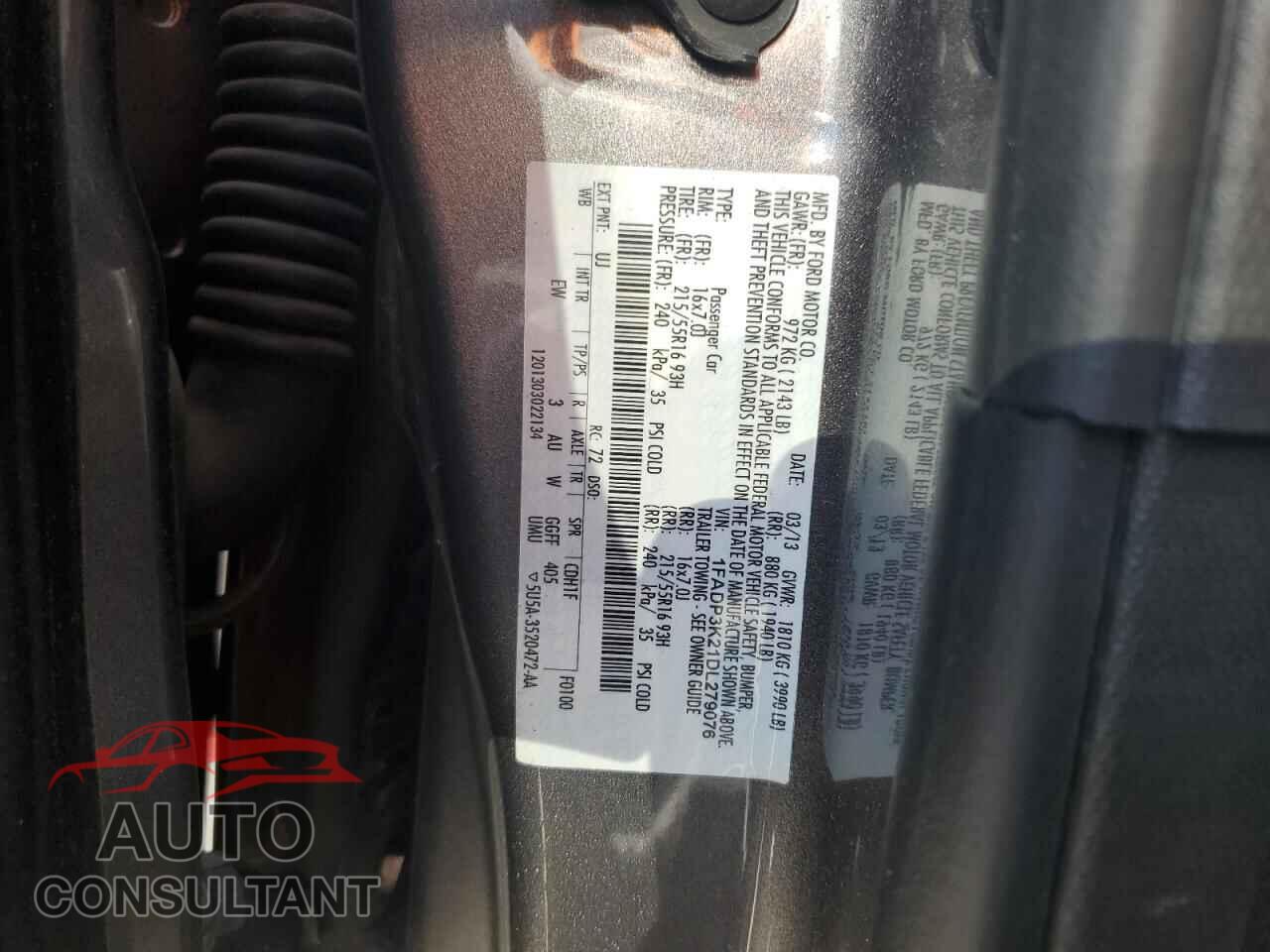 FORD FOCUS 2013 - 1FADP3K21DL279076