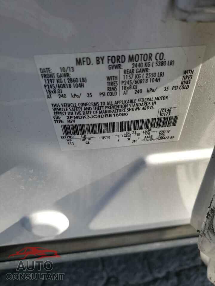 FORD EDGE 2013 - 2FMDK3JC4DBE18986