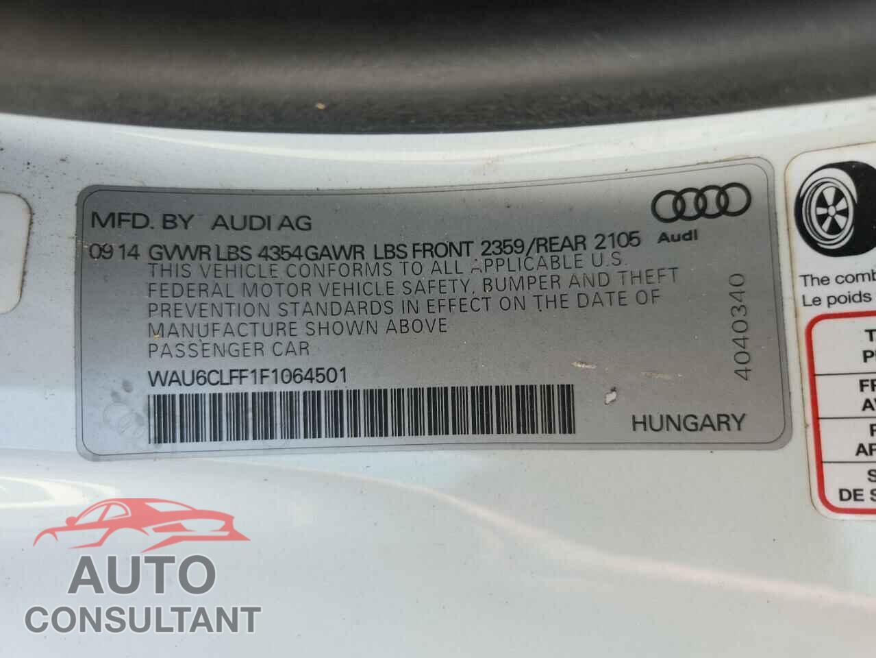 AUDI A3 2015 - WAU6CLFF1F1064501