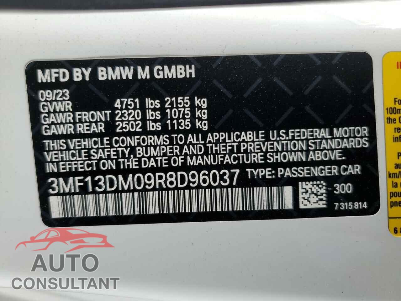 BMW M2 2024 - 3MF13DM09R8D96037