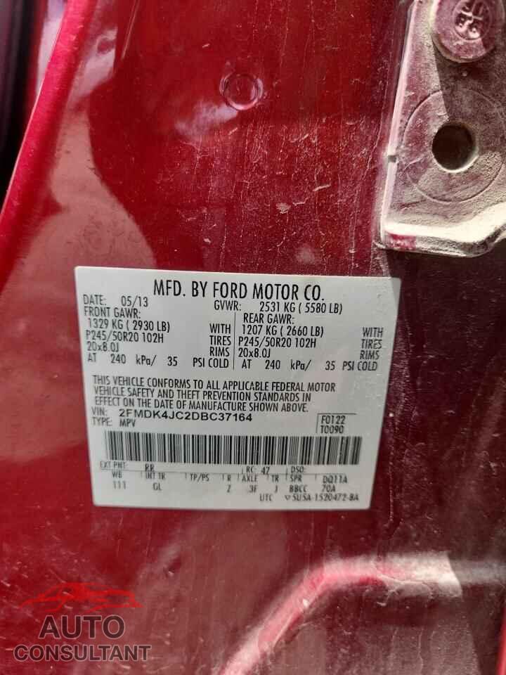 FORD EDGE 2013 - 2FMDK4JC2DBC37164