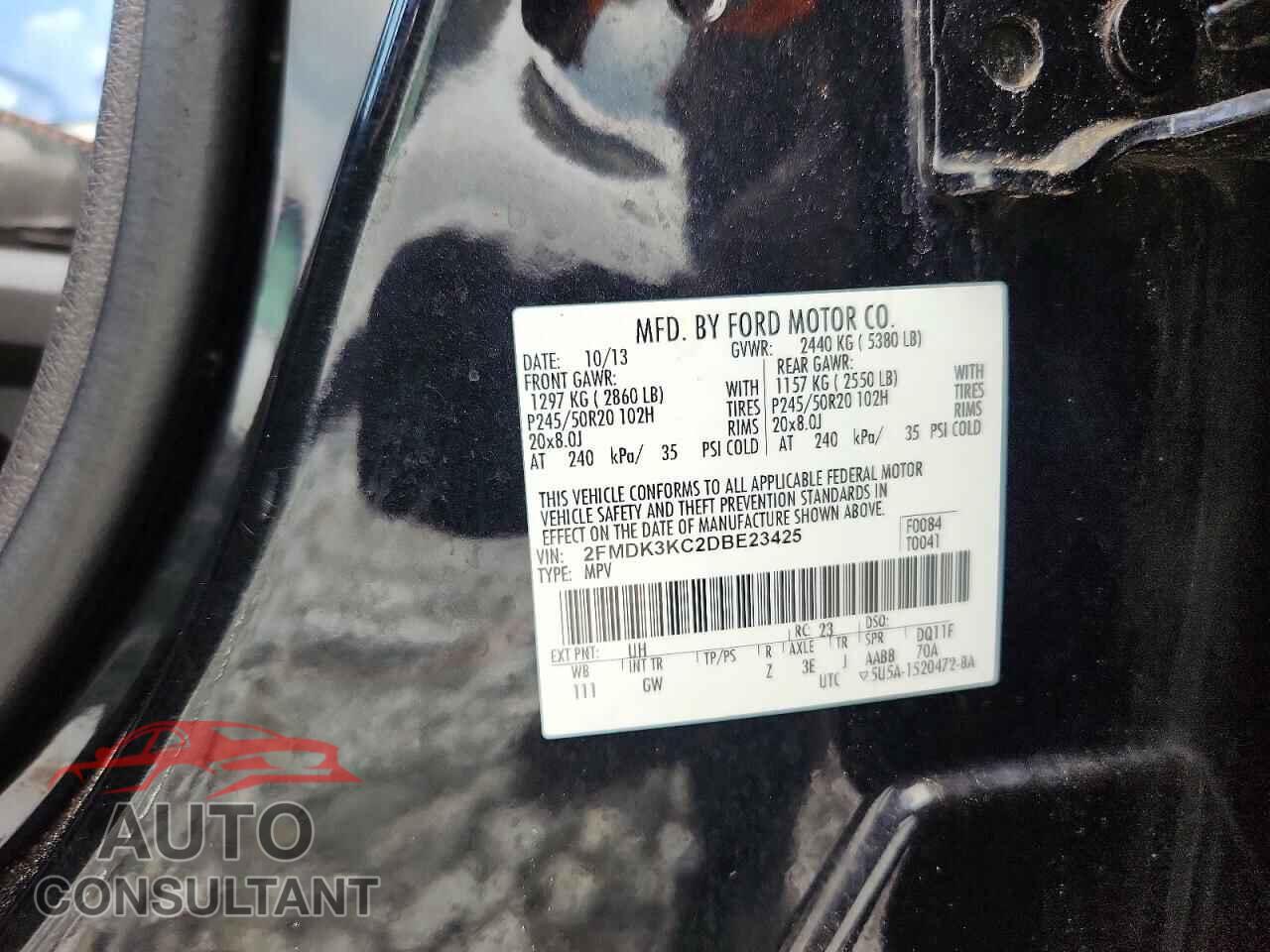 FORD EDGE 2013 - 2FMDK3KC2DBE23425