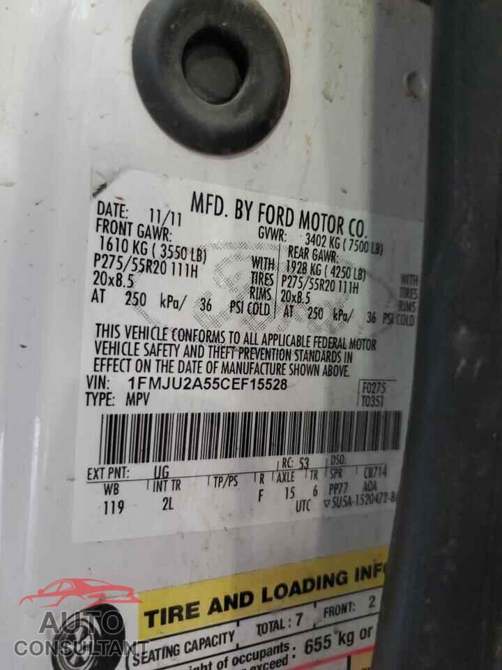 FORD EXPEDITION 2012 - 1FMJU2A55CEF15528