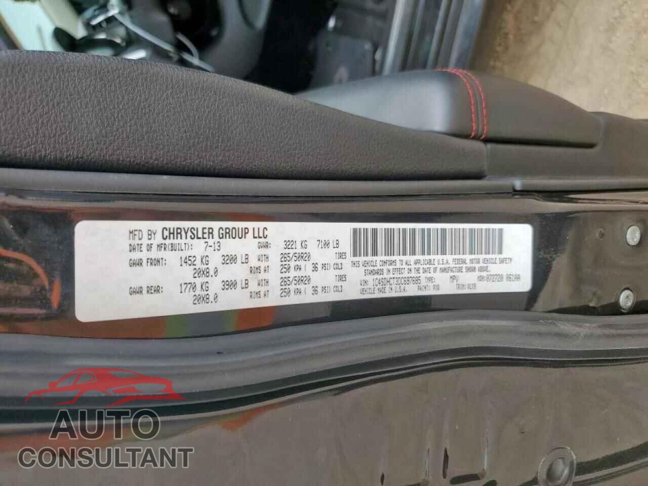 DODGE DURANGO 2013 - 1C4SDHCT3DC697685