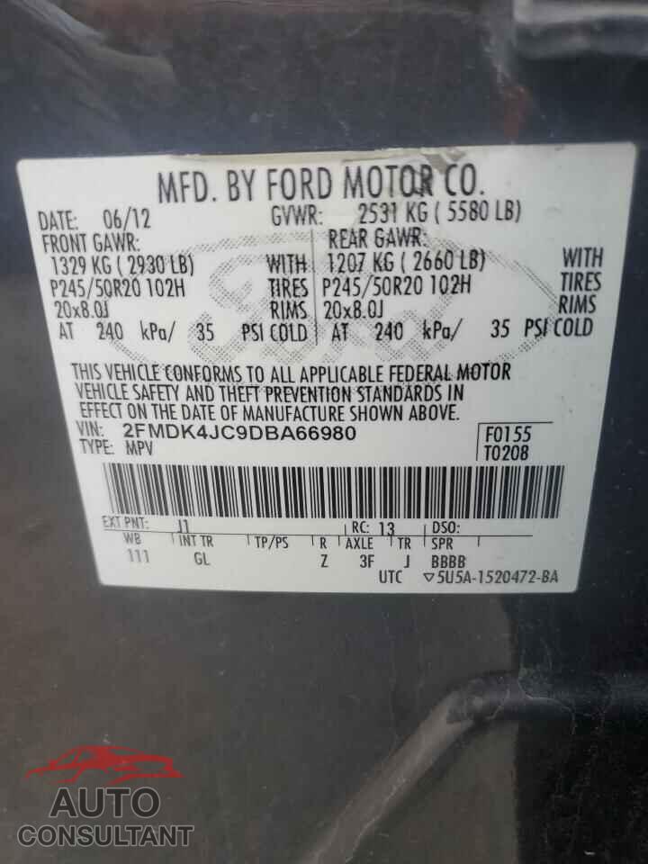FORD EDGE 2013 - 2FMDK4JC9DBA66980