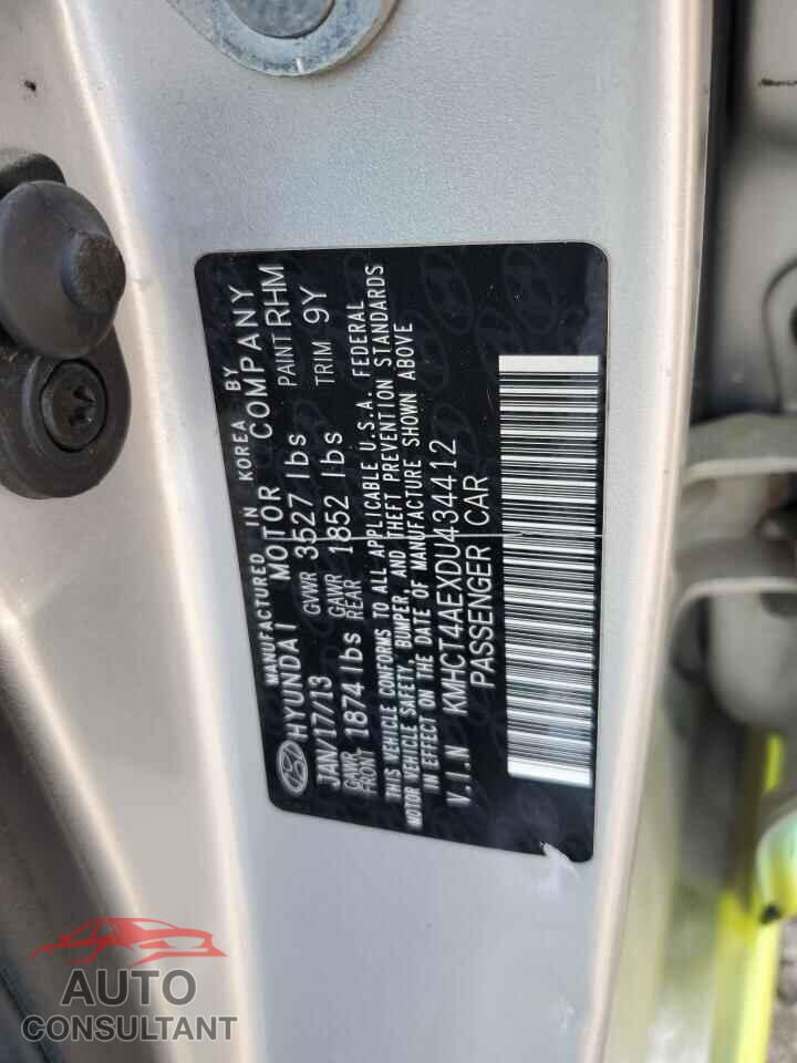HYUNDAI ACCENT 2013 - KMHCT4AEXDU434412