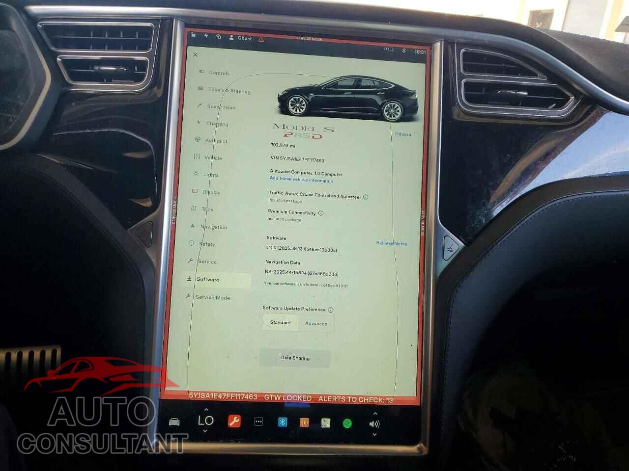 TESLA MODEL S 2015 - 5YJSA1E47FF117463
