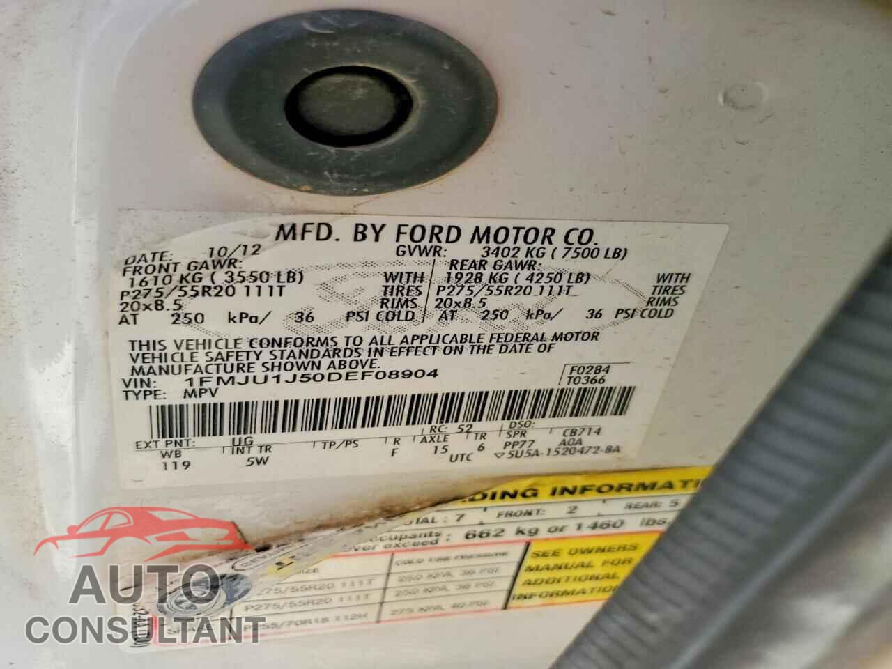 FORD EXPEDITION 2013 - 1FMJU1J50DEF08904