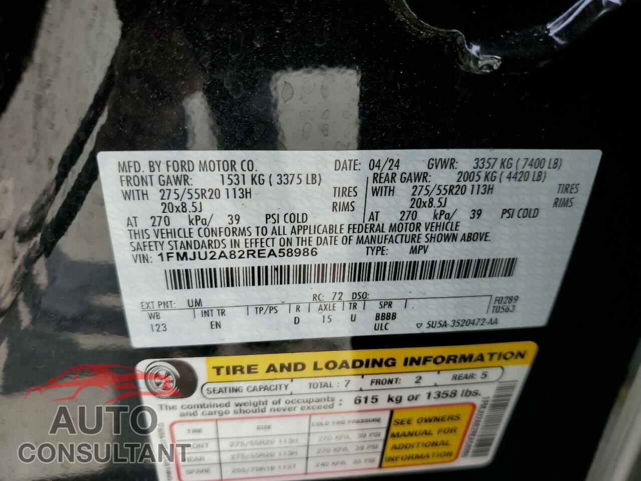 FORD EXPEDITION 2024 - 1FMJU2A82REA58986