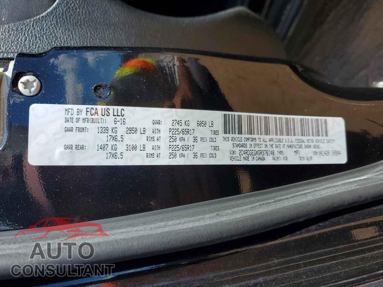 DODGE CARAVAN 2016 - 2C4RDGEGXGR376148