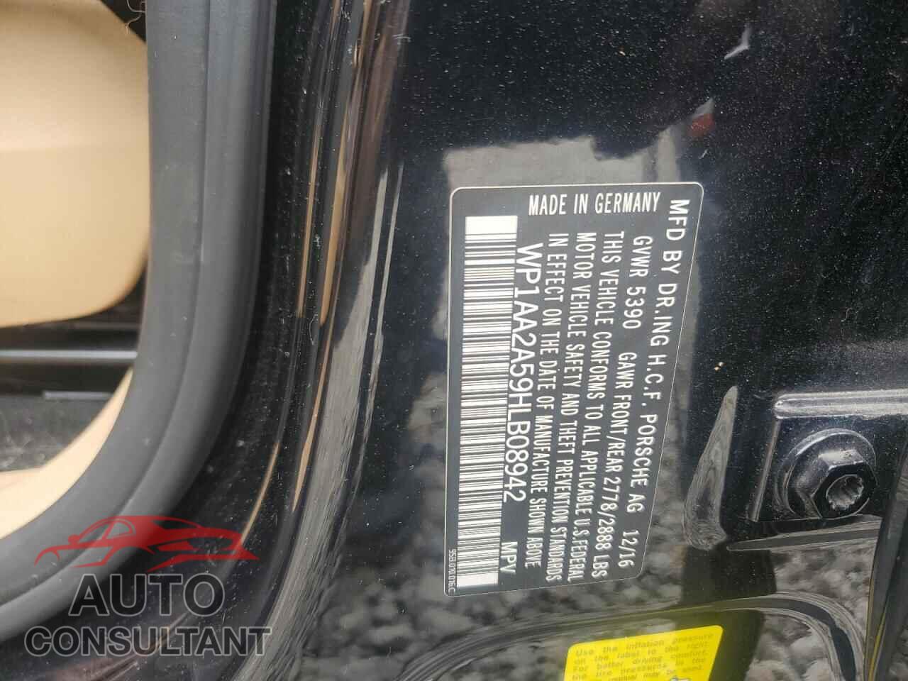 PORSCHE MACAN 2017 - WP1AA2A59HLB08942