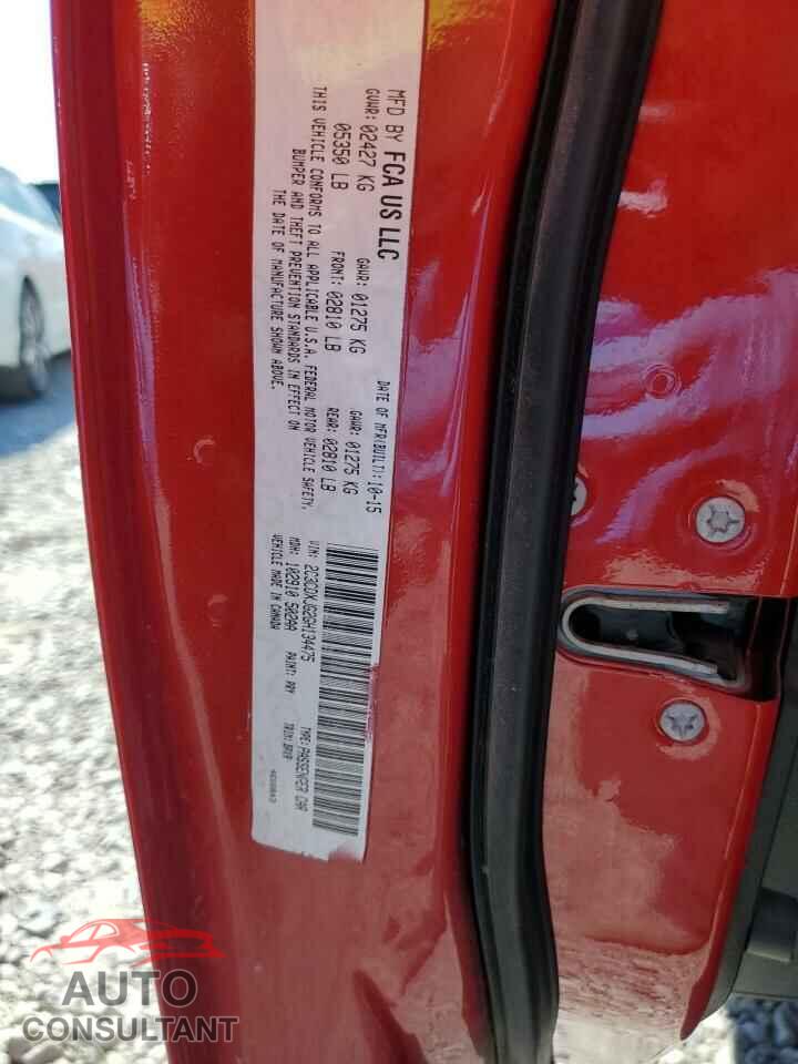 DODGE CHARGER 2016 - 2C3CDXJG2GH134475