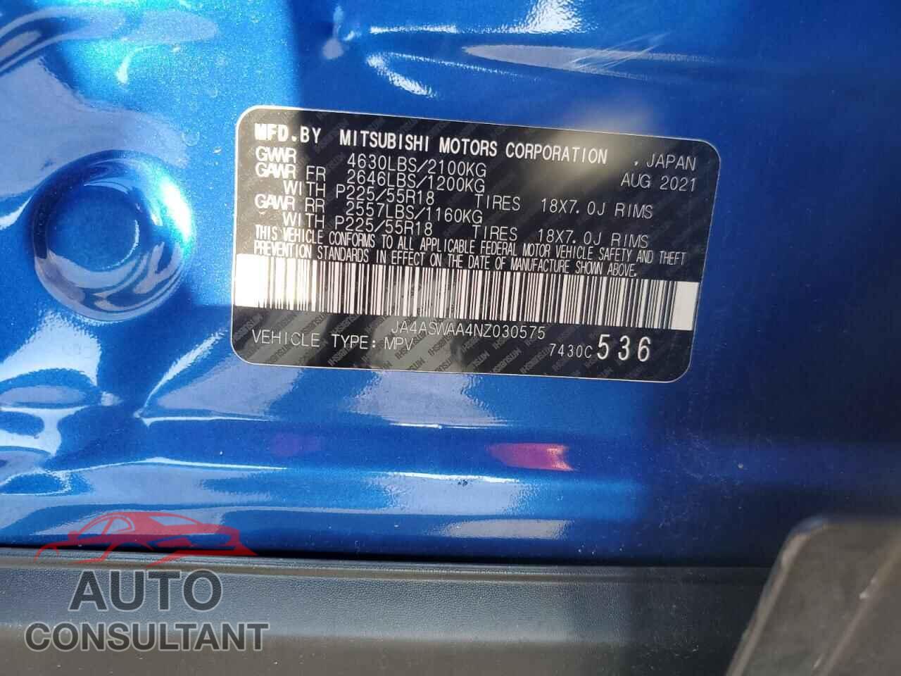 MITSUBISHI ECLIPSE 2022 - JA4ASWAA4NZ030575