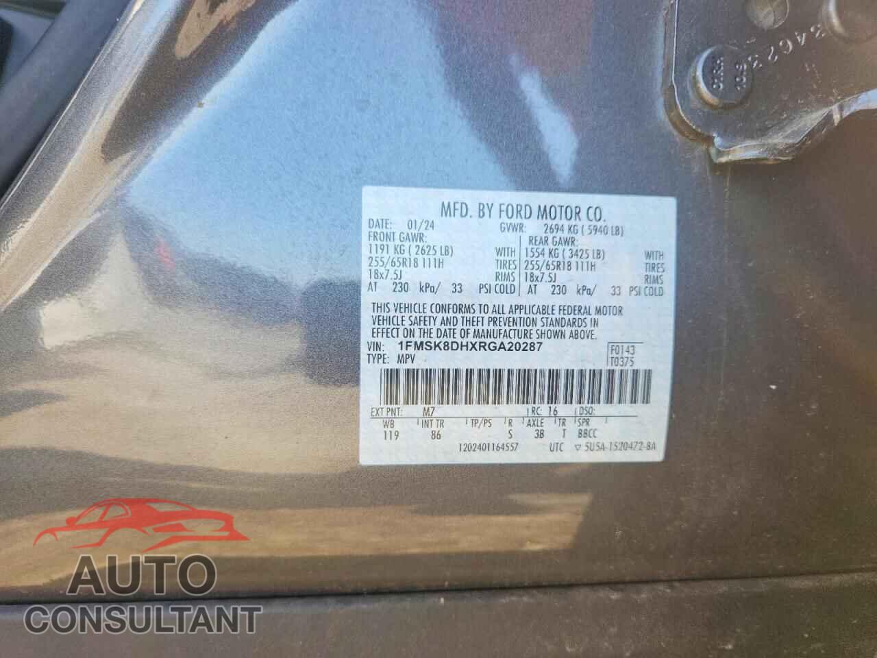 FORD EXPLORER 2024 - 1FMSK8DHXRGA20287