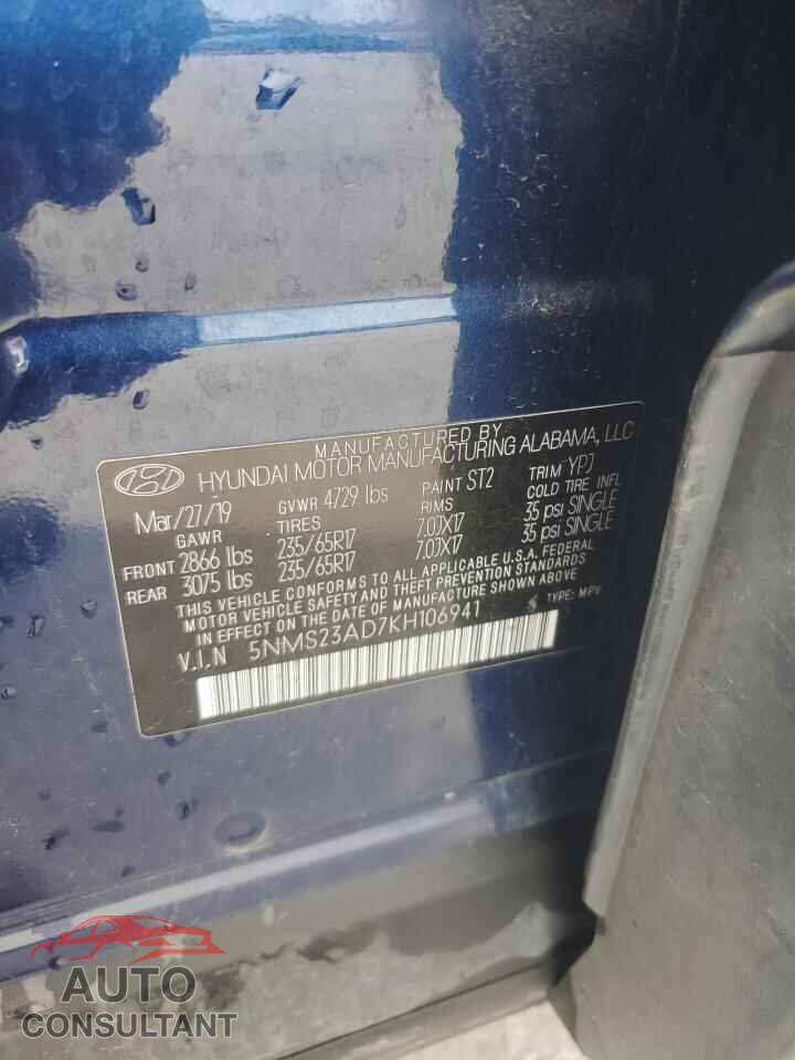HYUNDAI SANTA FE 2019 - 5NMS23AD7KH106941