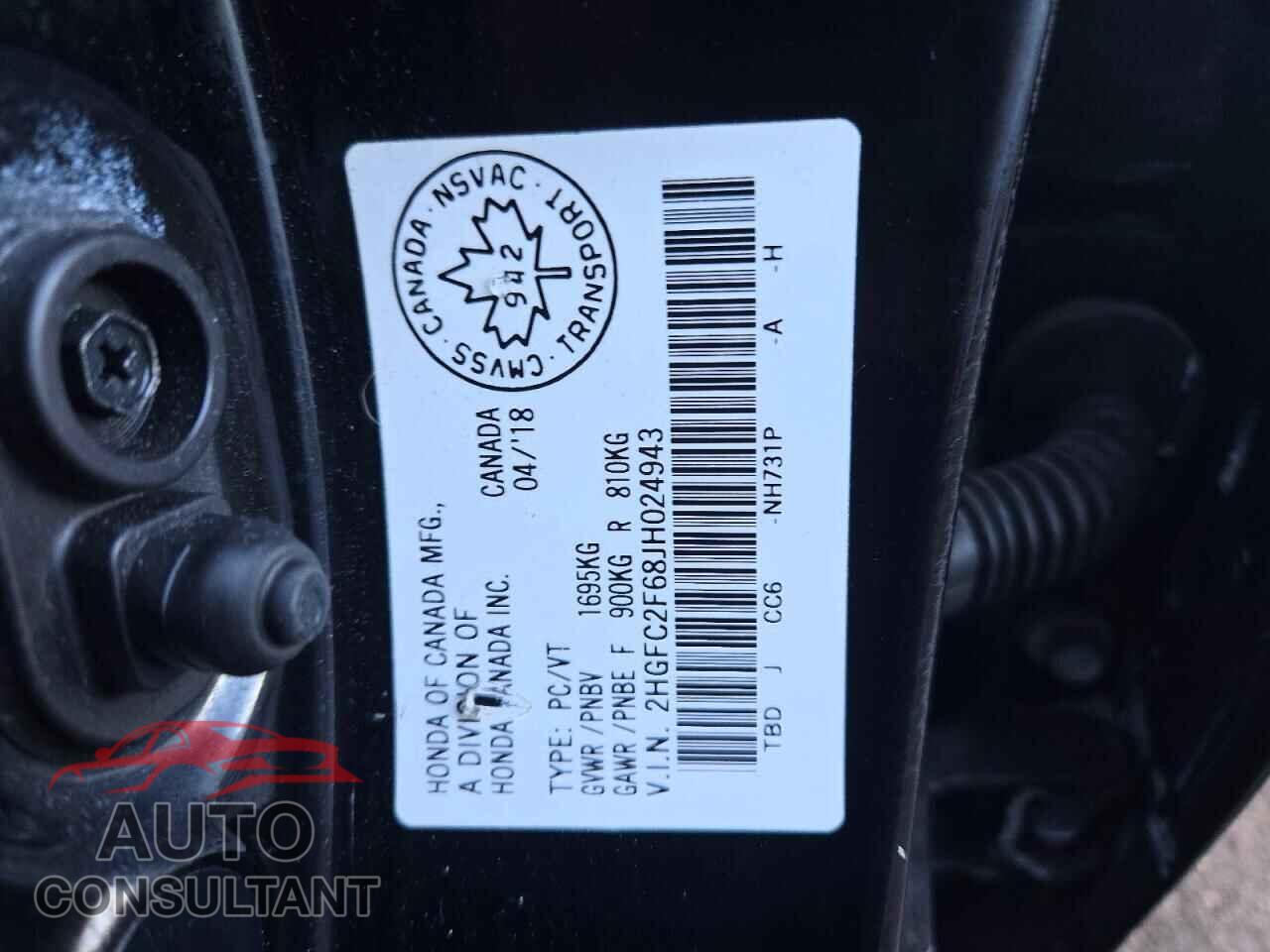 HONDA CIVIC 2018 - 2HGFC2F68JH024943