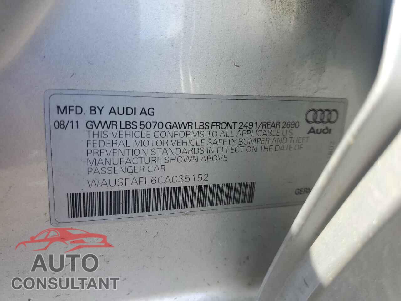 AUDI A4 2012 - WAUSFAFL6CA035152