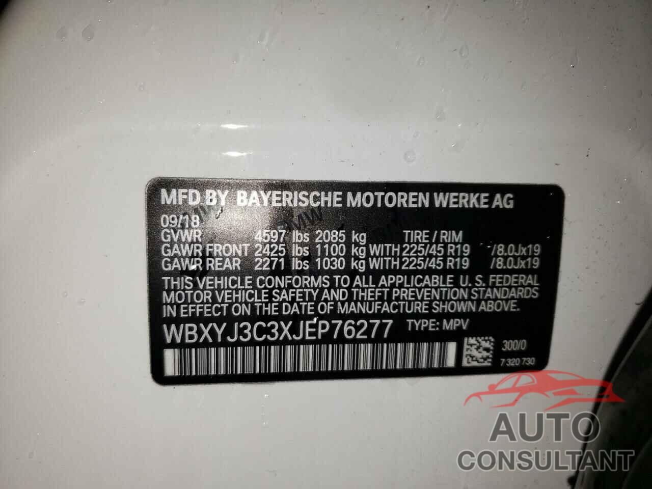 BMW X2 2018 - WBXYJ3C3XJEP76277