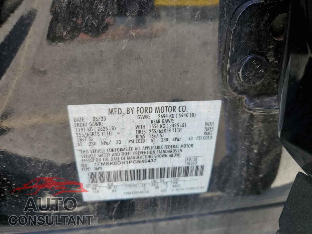 FORD EXPLORER 2023 - 1FMSK8DH1PGB46437