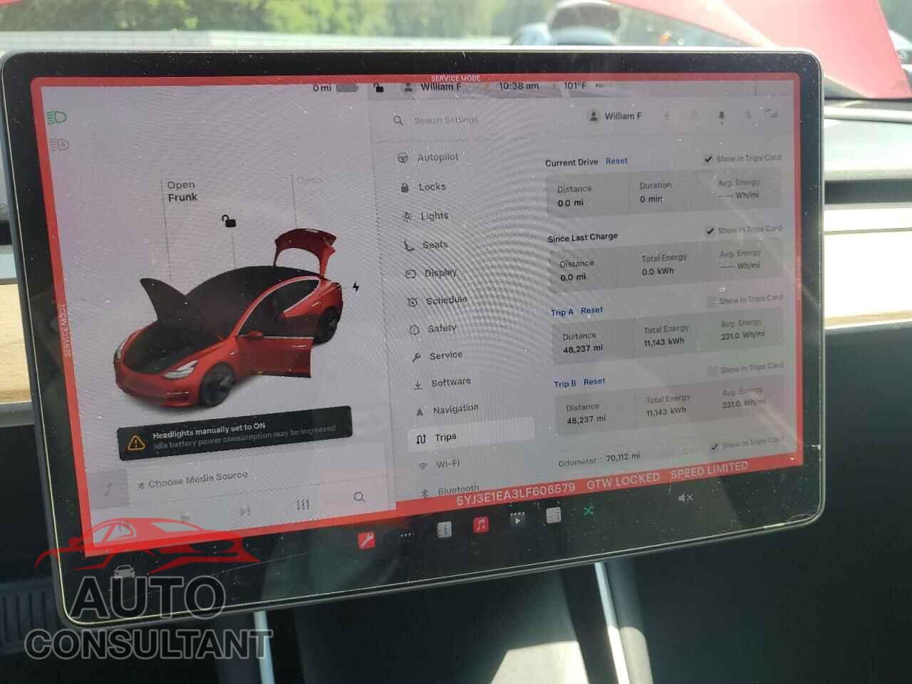 TESLA MODEL 3 2020 - 5YJ3E1EA3LF606579