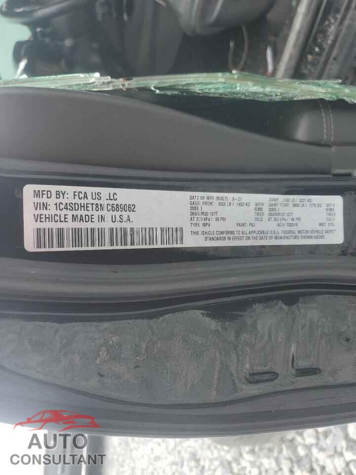 DODGE DURANGO 2021 - 1C4SDHET8MC689062