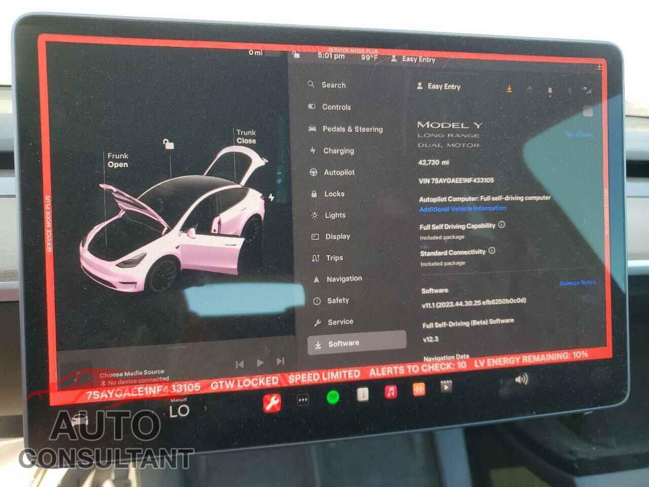 TESLA MODEL Y 2022 - 7SAYGAEE1NF433105
