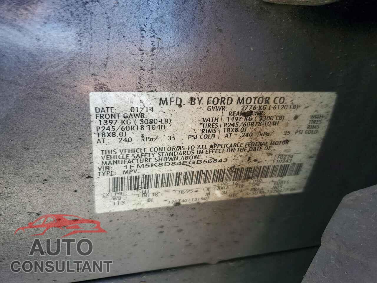 FORD EXPLORER 2014 - 1FM5K8D84EGB56843