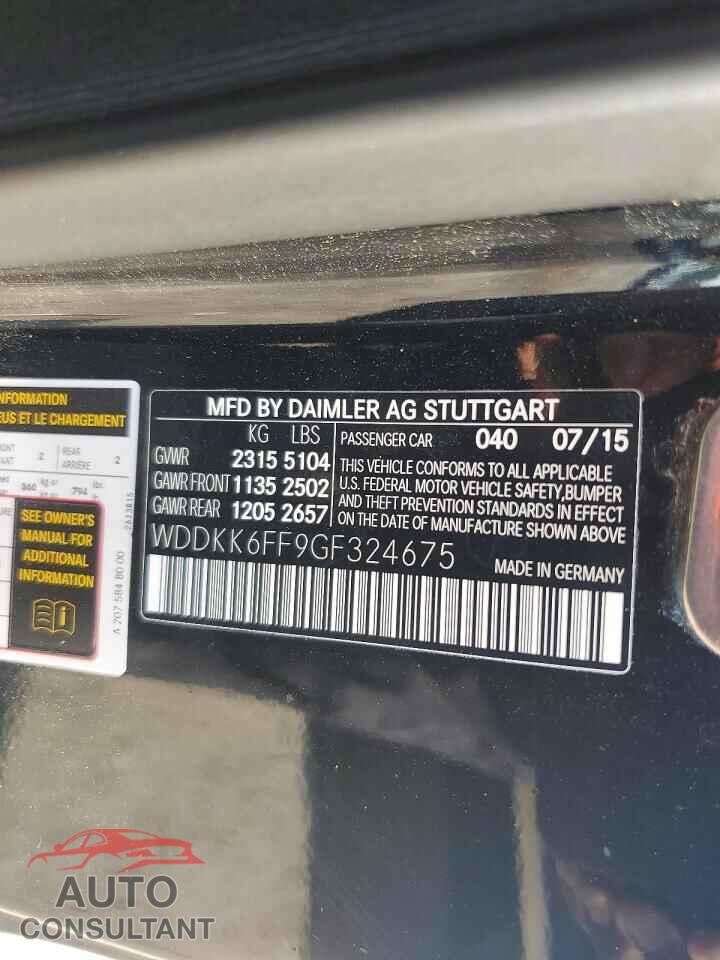 MERCEDES-BENZ E-CLASS 2016 - WDDKK6FF9GF324675