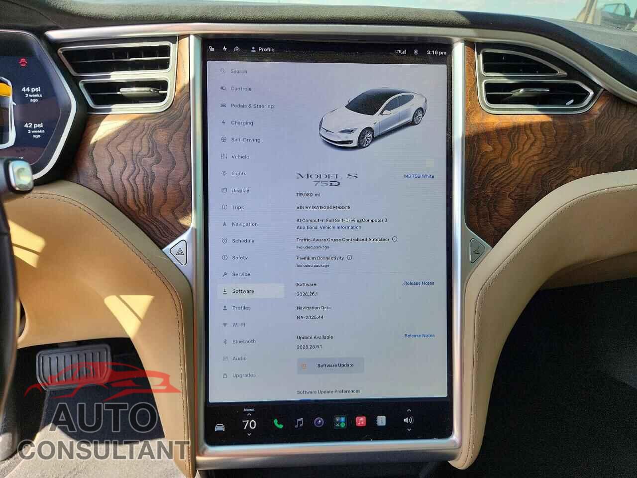 TESLA MODEL S 2016 - 5YJSA1E29GF168818