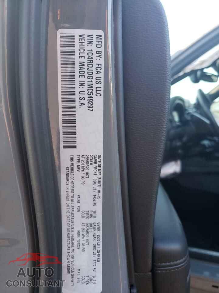 DODGE DURANGO 2021 - 1C4RDJDG1MC549297
