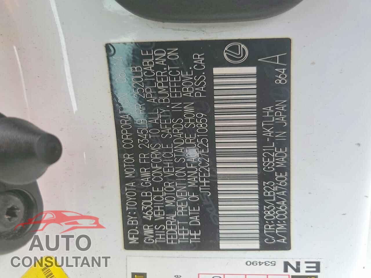 LEXUS IS 2014 - JTHFE2C27E2510859