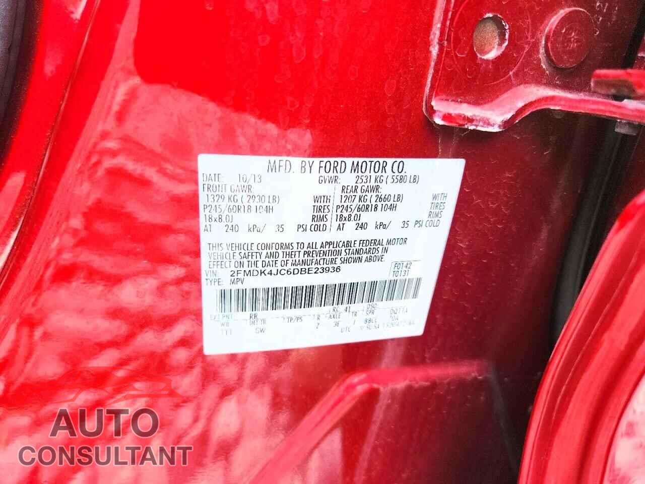 FORD EDGE 2013 - 2FMDK4JC6DBE23936
