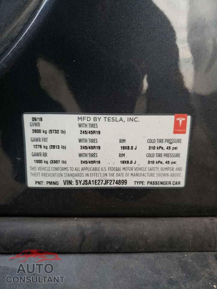 TESLA MODEL S 2018 - 5YJSA1E27JF274899