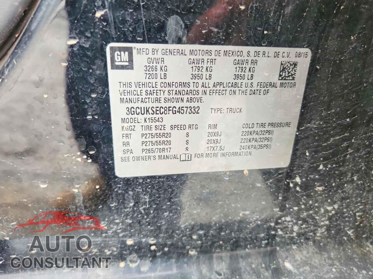 CHEVROLET SILVERADO 2015 - 3GCUKSEC8FG457332