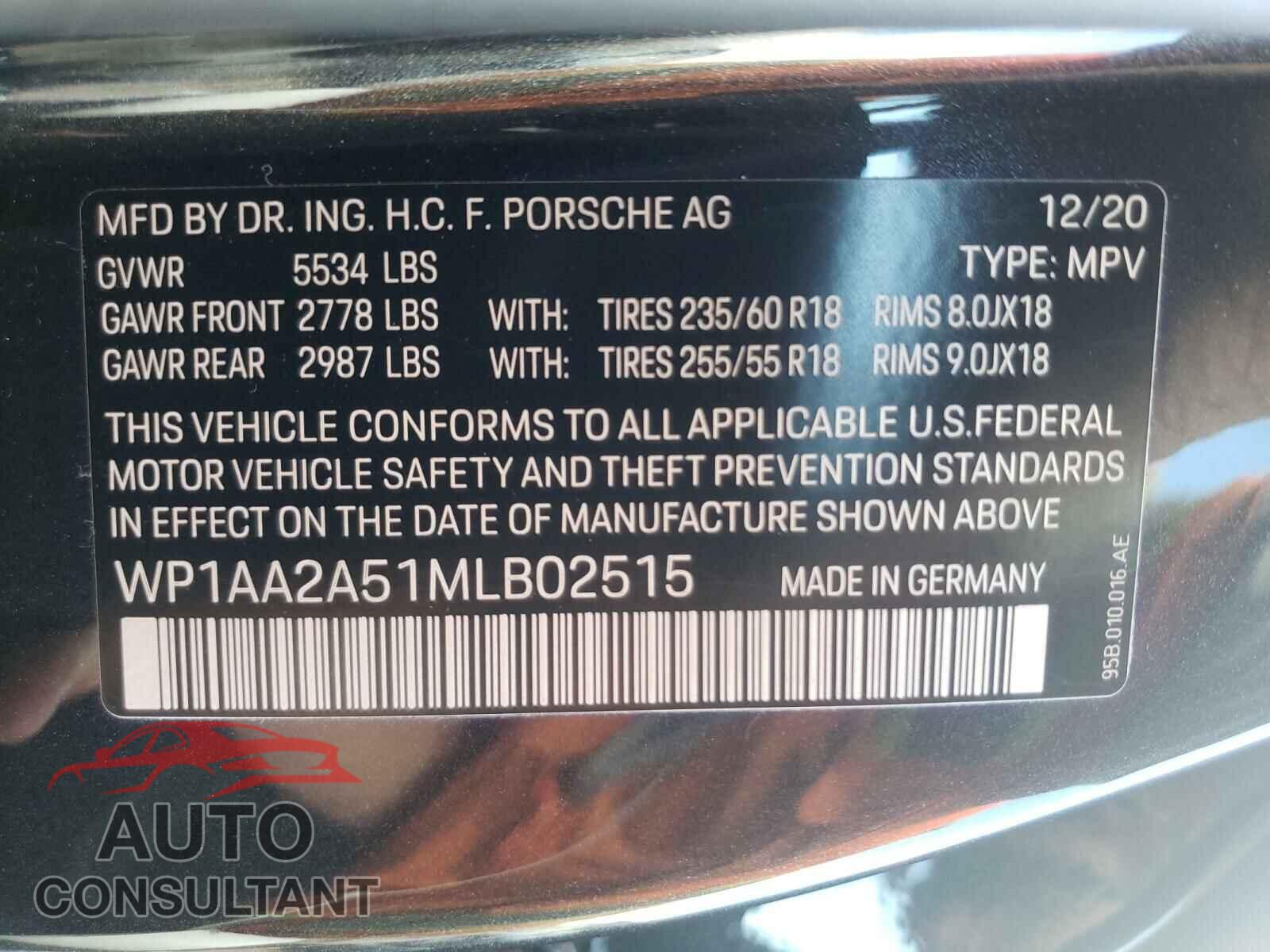 PORSCHE MACAN 2021 - WP1AA2A51MLB02515