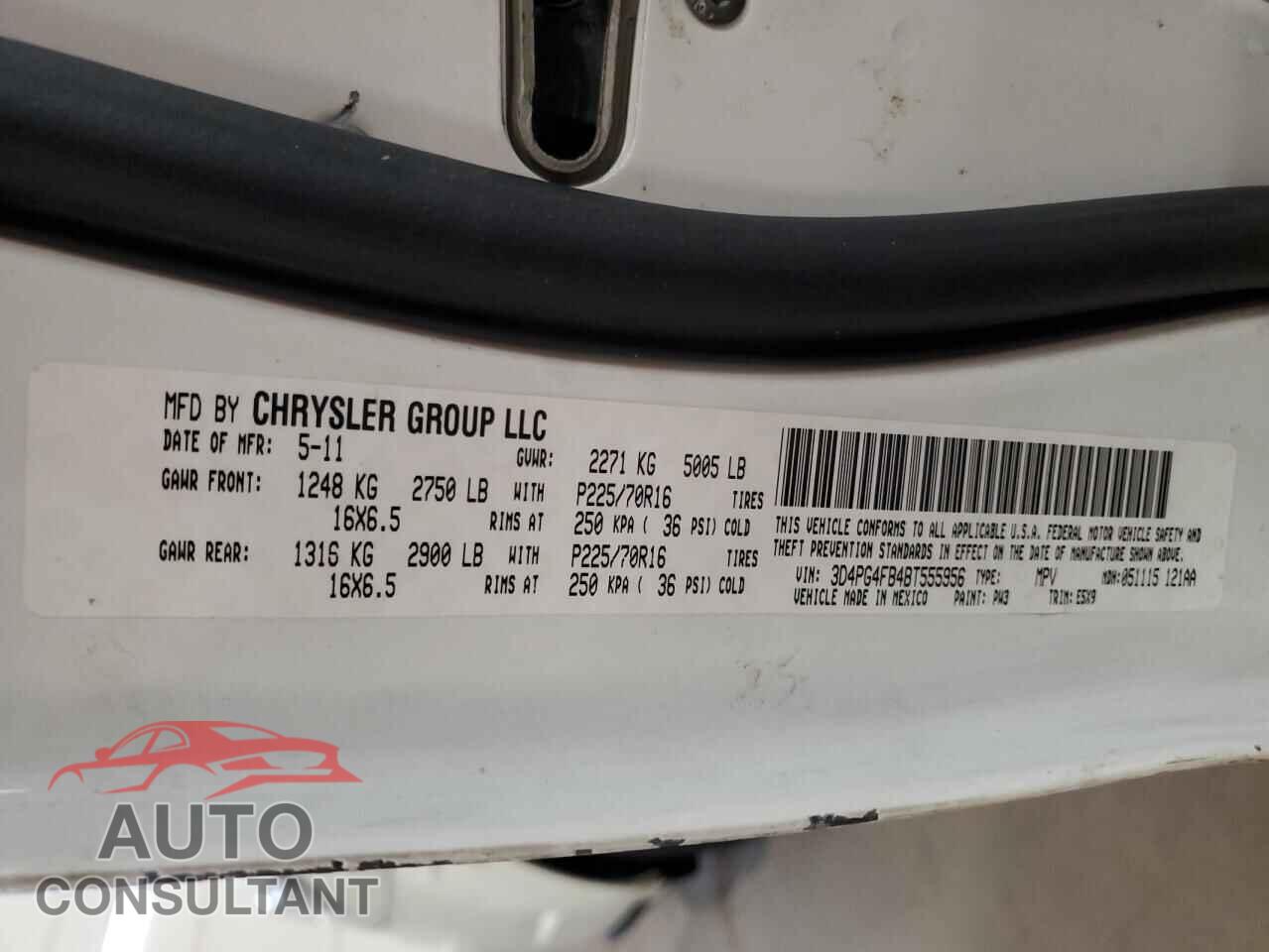 DODGE JOURNEY 2011 - 3D4PG4FB4BT555956
